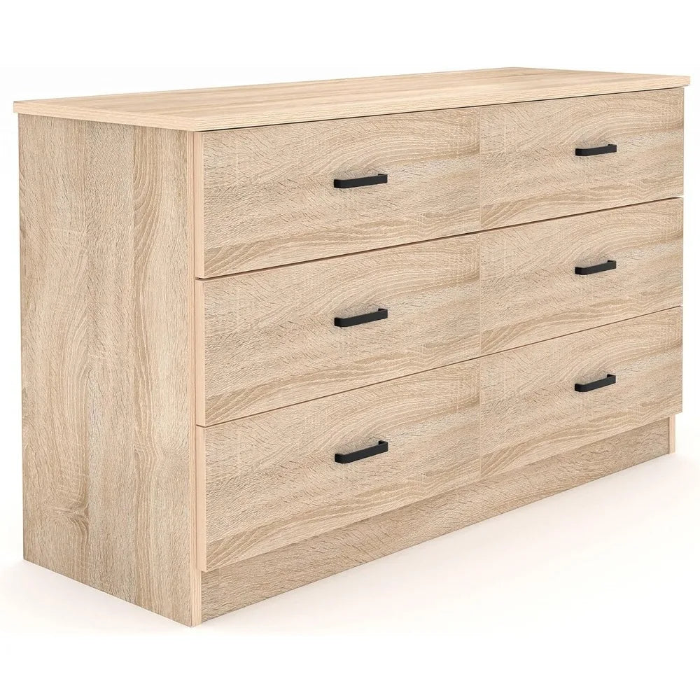 LUCILLE Modern Wood Dresser for Bedroom - 47.24'' Wide, 6 Drawers Storage Cabinet