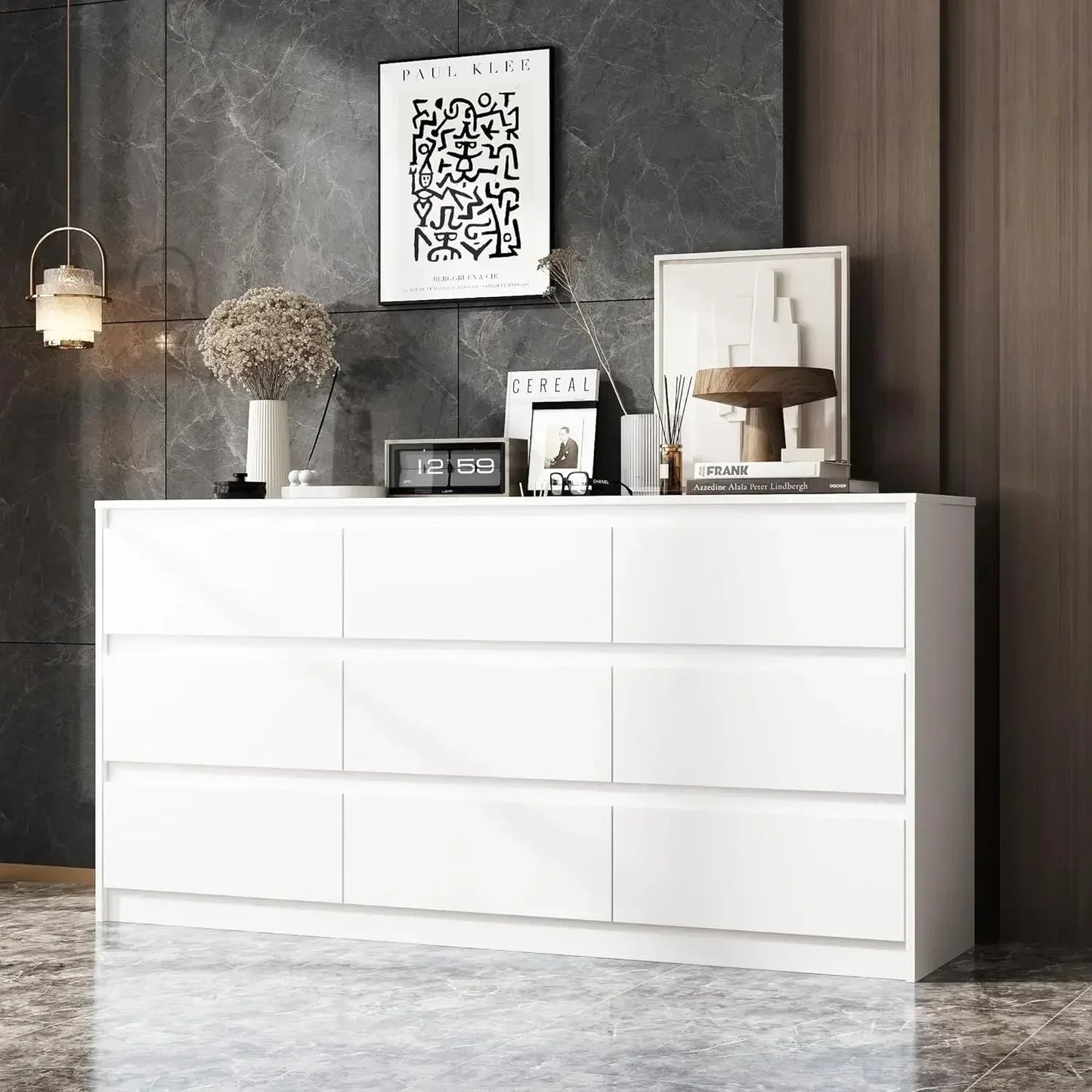 JOURNEE Minimalist Wide 9-Drawer Modern Dresser - 63''