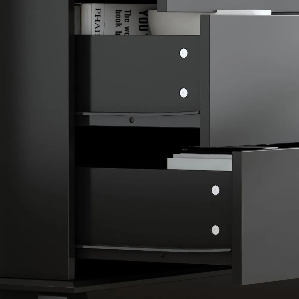 CELESTE Modern Black 10-Drawer Dresser - Traditional Chest of Drawers (55.1" Wide)
