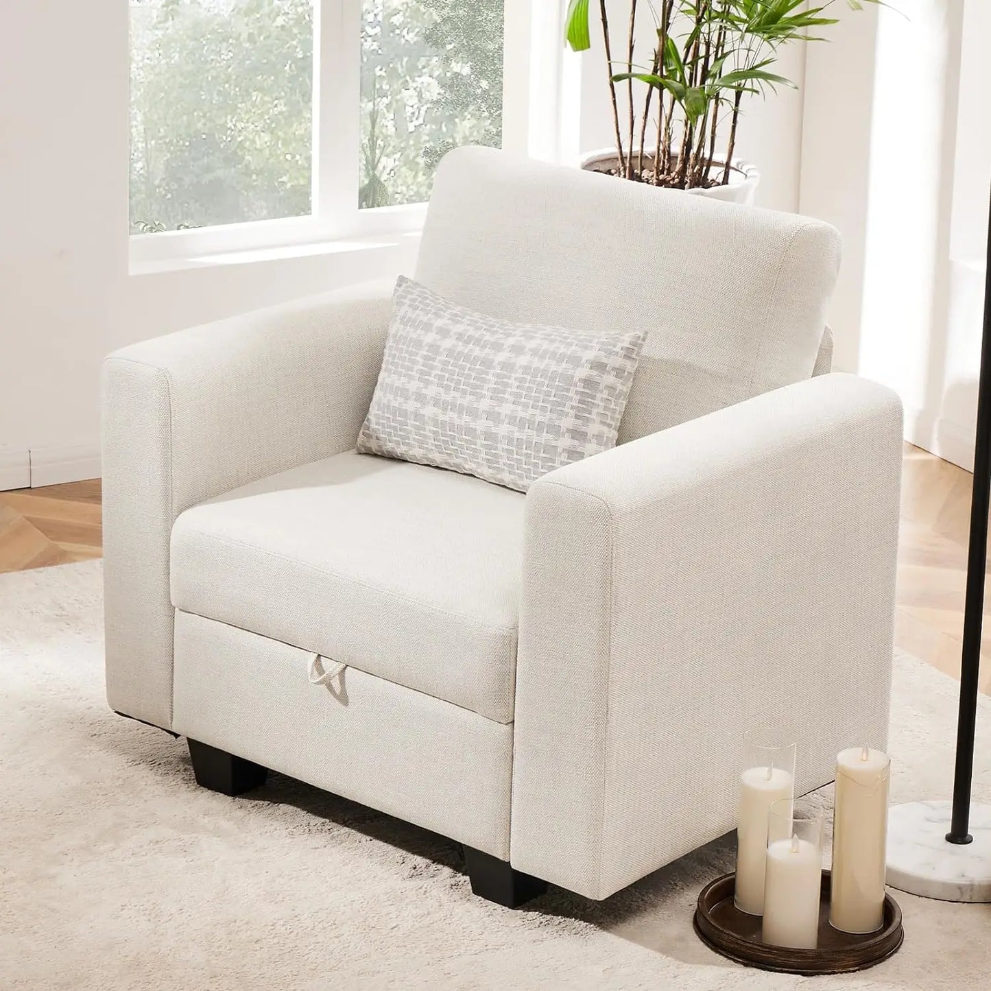 ERIC Solera Modern Oversized Accent Armchair with Storage – 38.5"W