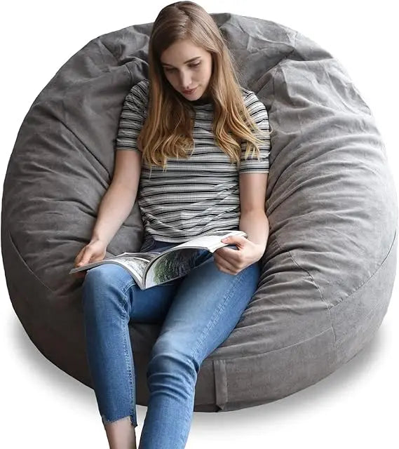 SAIGE LuxeFur 4FT Faux Fur Bean Bag Cover – Plush Lounge Chair Style | 47'' W