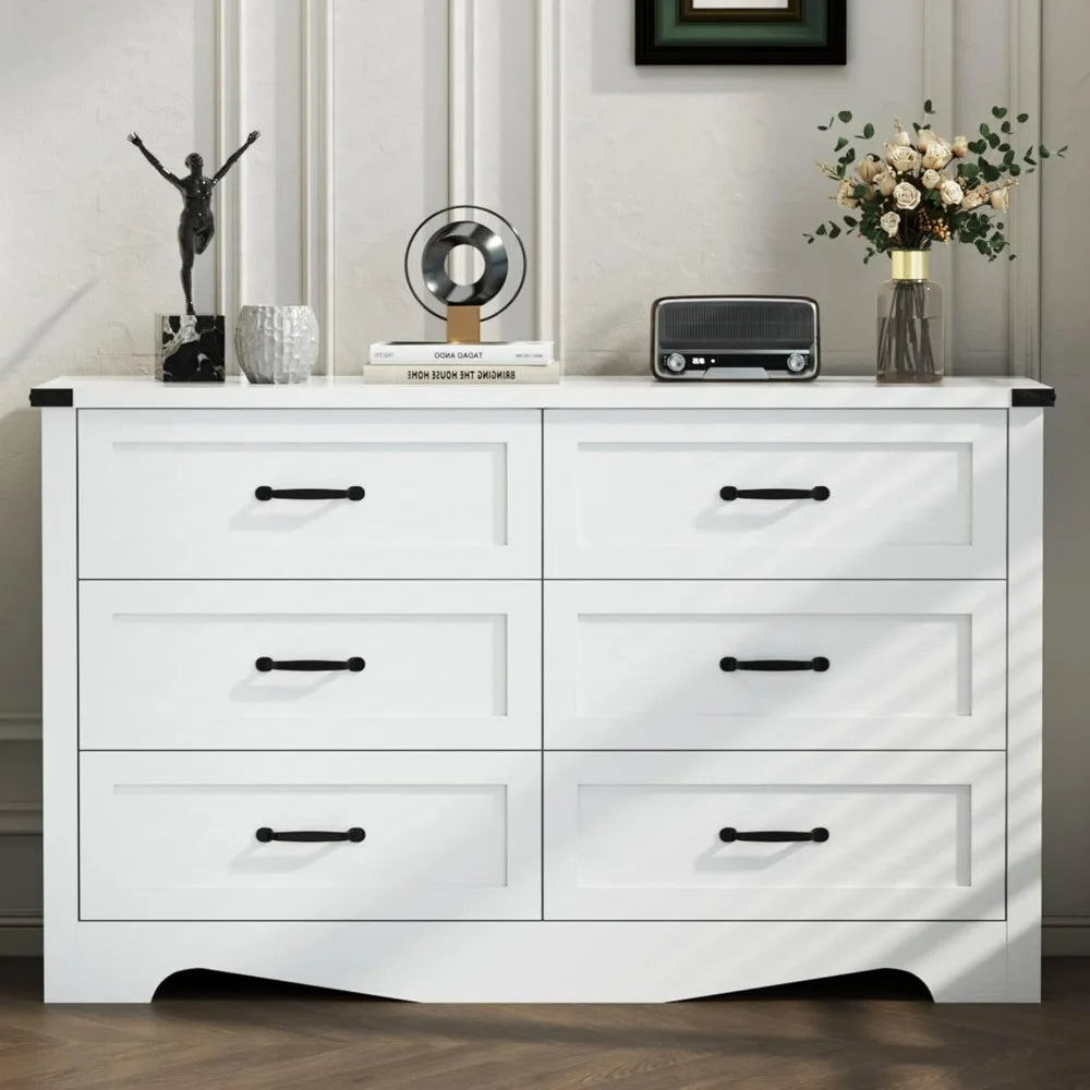 NYLA Modern Minimalist Wide Wooden Dresser - 47''