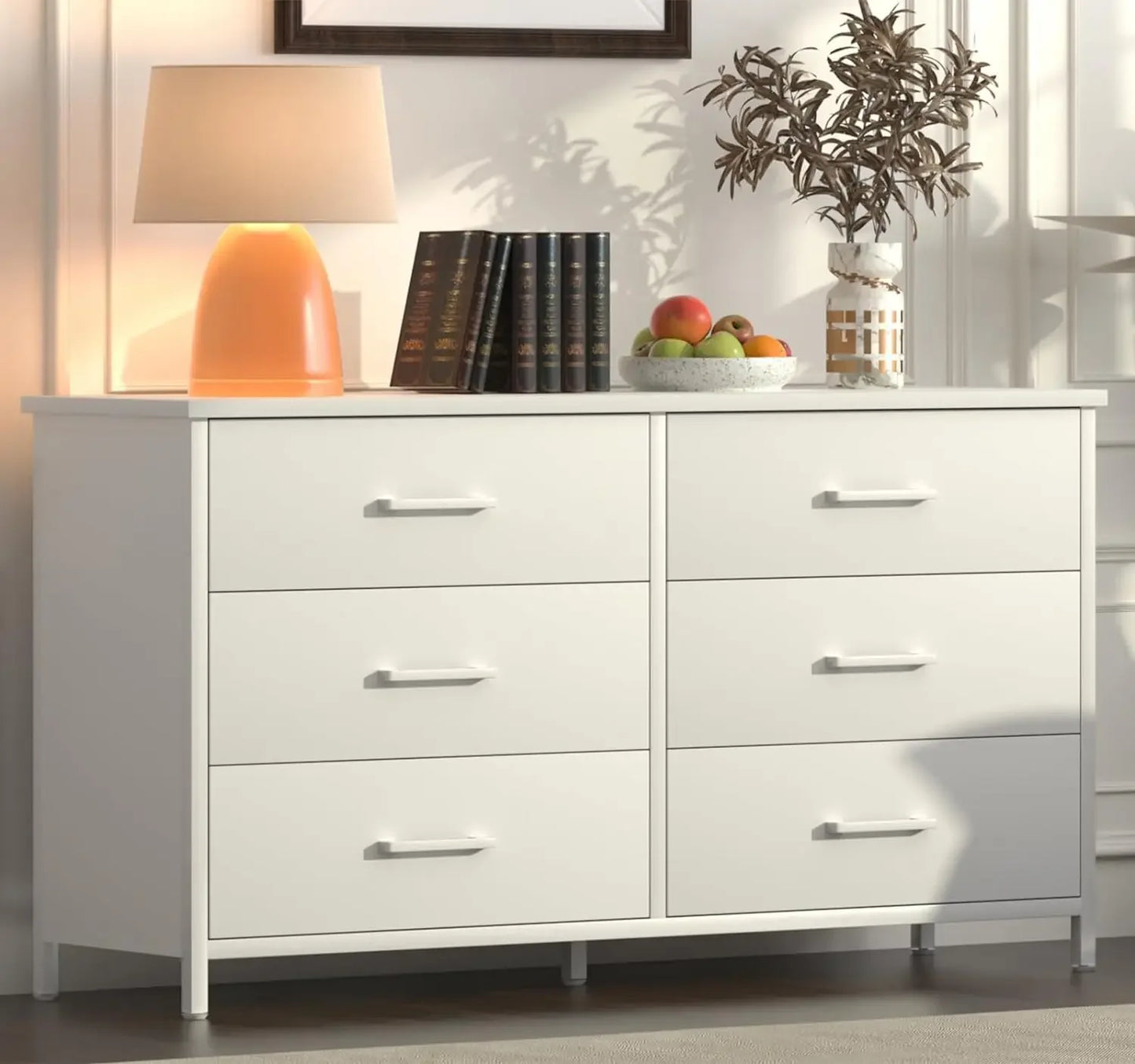 ARIEL Modern Minimalist 6-Drawer Dresser – Wide Storage Chest – 47.2''
