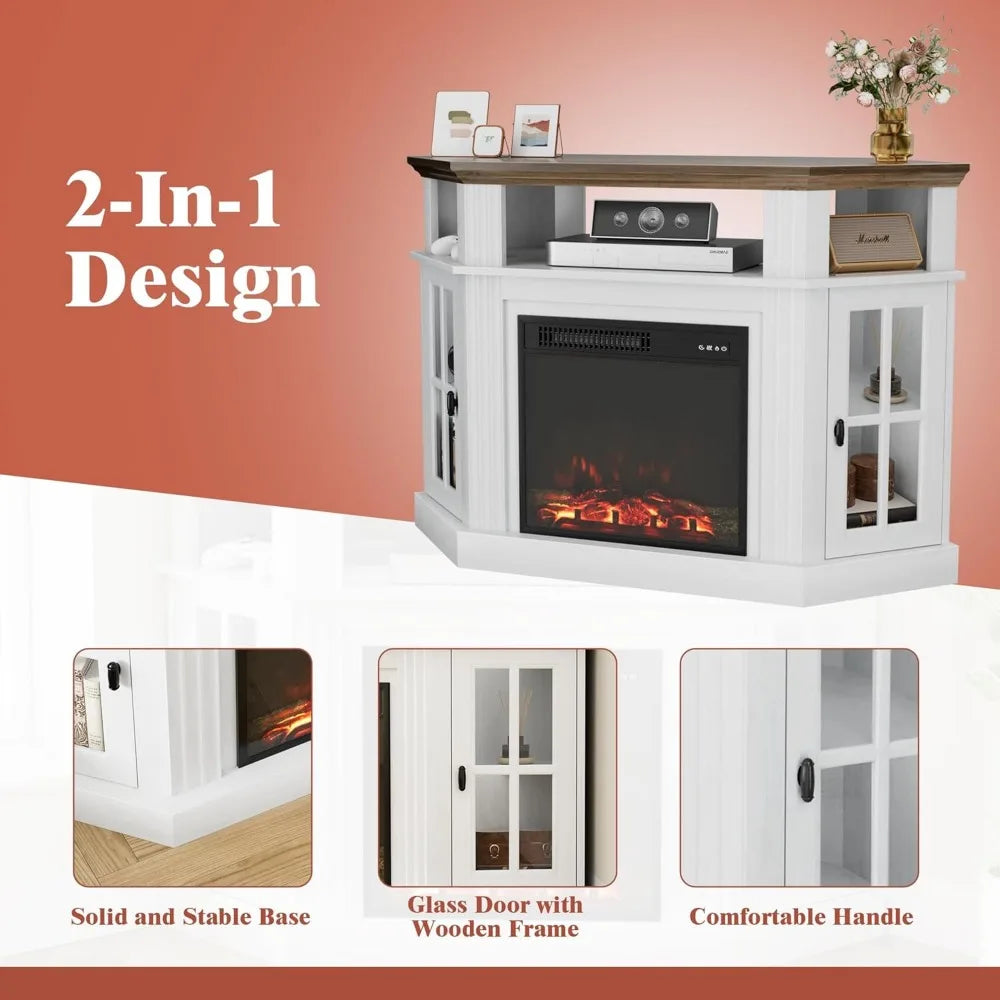 JAXON Modern Corner TV Console with Entertainment Center-47.2" W