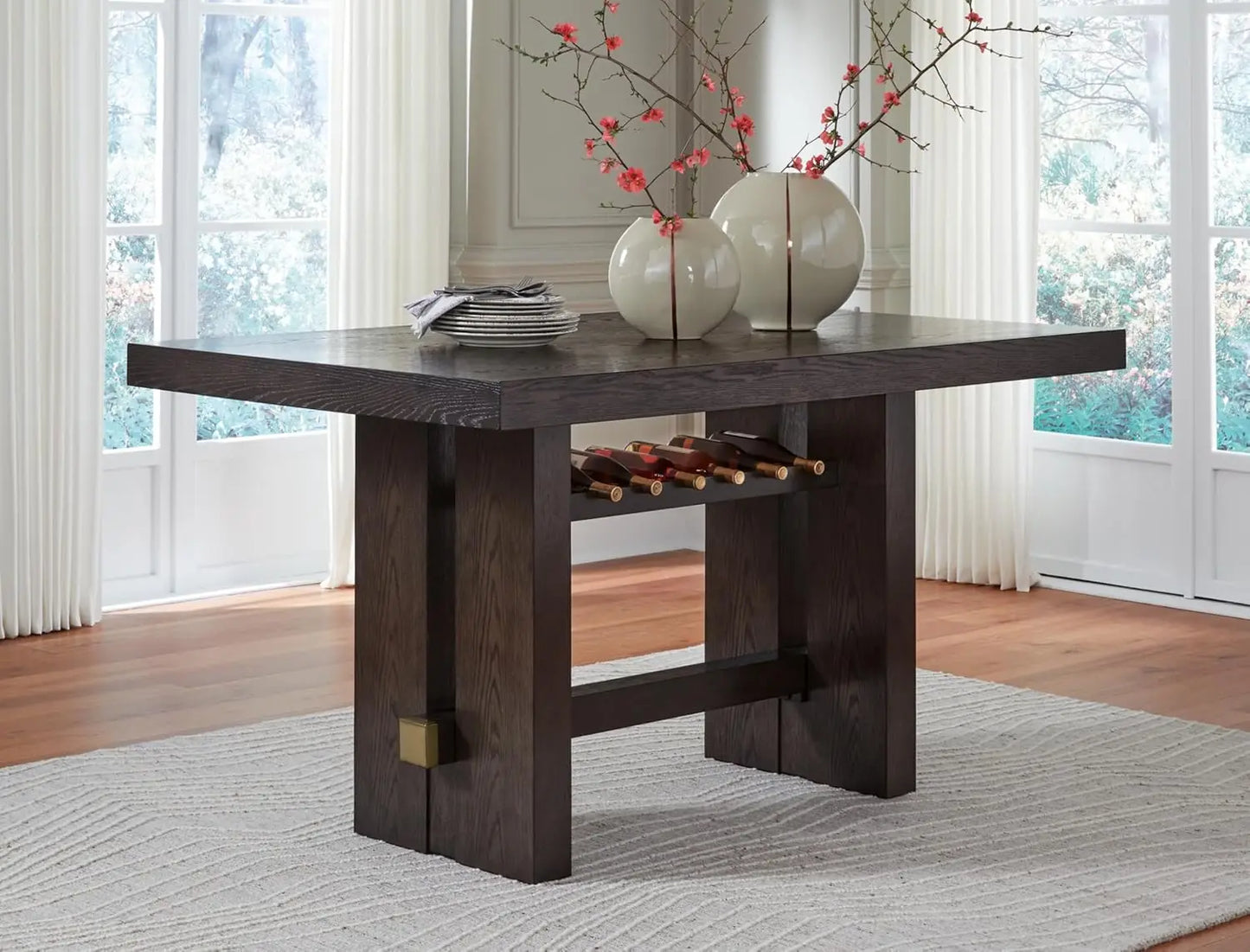 MIA Modern Traditional Rectangle Extension Dining Table – 72" W