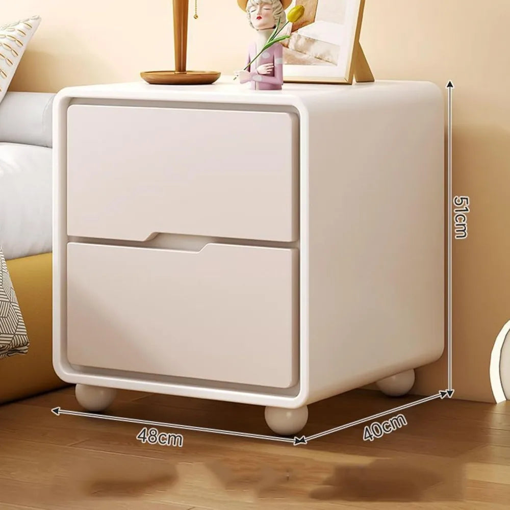 RAVEN Modern Cream Style Nightstand - 18.9'' Wide Light Luxury Bedside Cabinet
