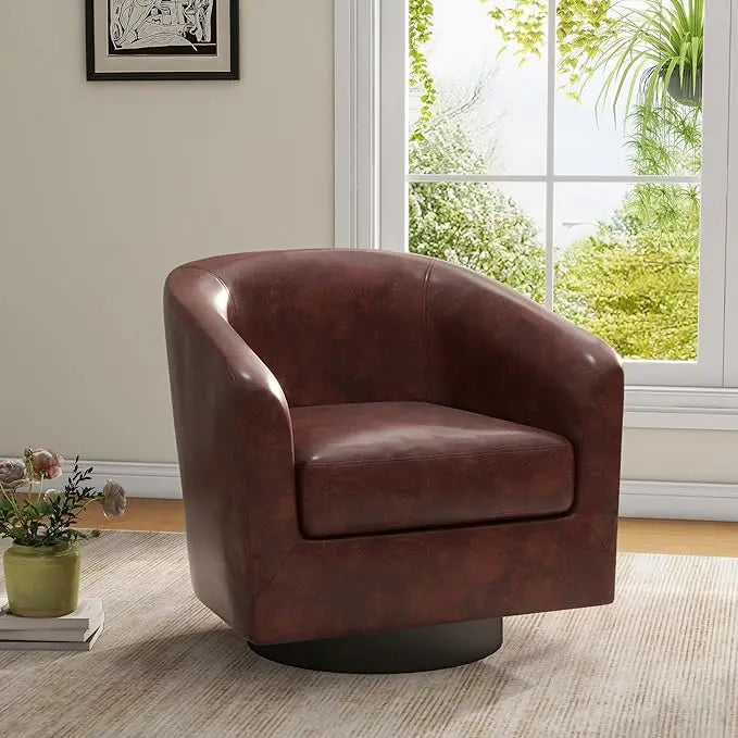 VINCENT Swivel Barrel Accent Chairs Set of 2 – Modern Armchair - 28.79" W
