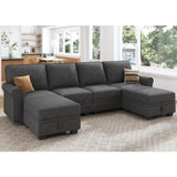 EMERY Modern U-Shaped Sectional Sofa – Convertible 6-Seater Couch | 102.4"W