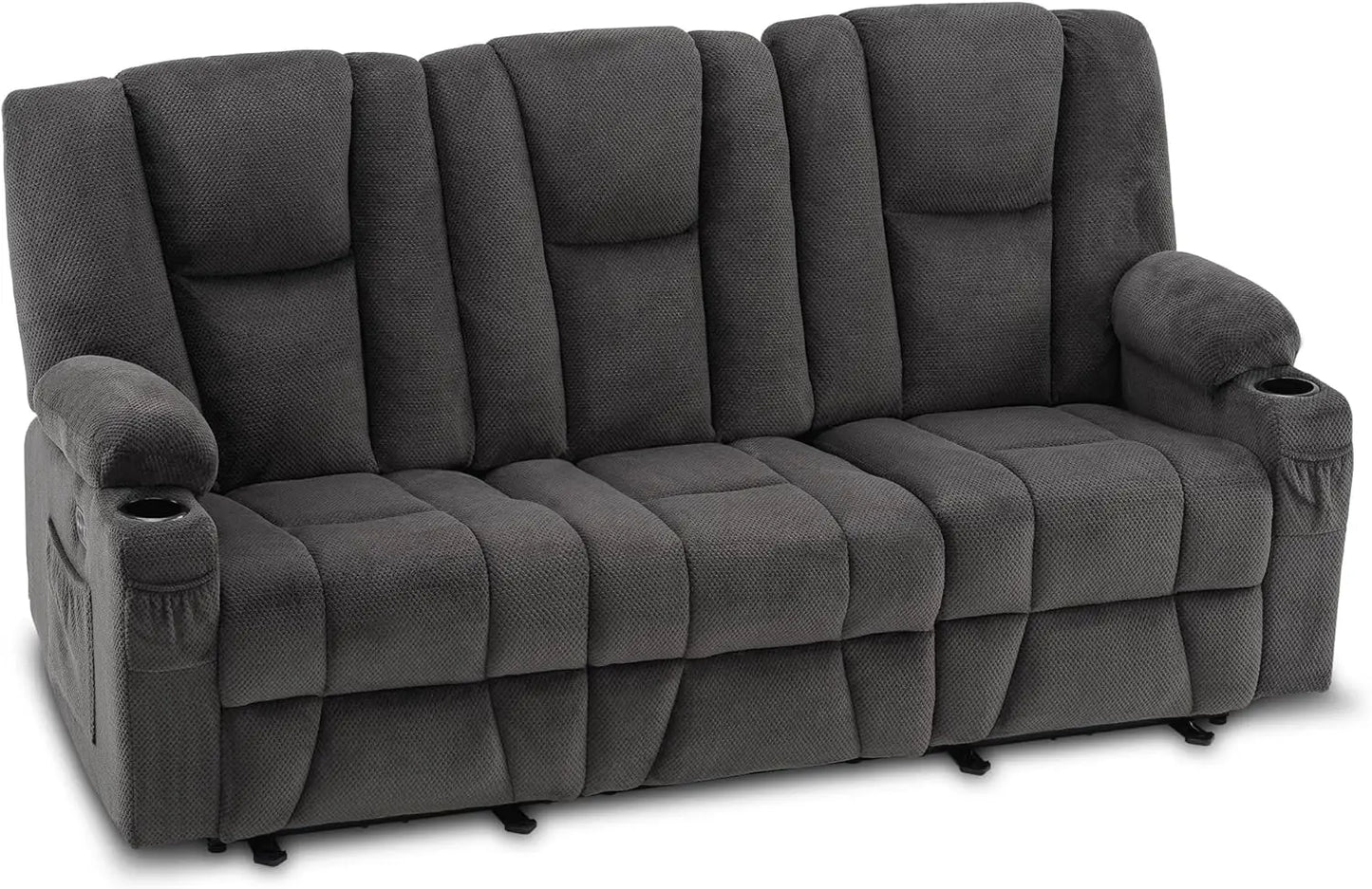 EASTON Power Reclining Sofa with Heat & Vibration, 3-Seat Dual Recliner Sofa - 81.1" W