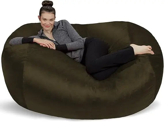 CARMEN LoungaNest XL Plush Bean Bag Lounger – Memory Foam Sofa Style | 72'' W