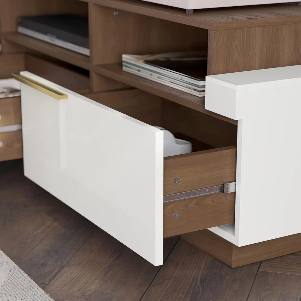 JORDAN Modern Home Entertainment Center, Media Console Table - 70" W