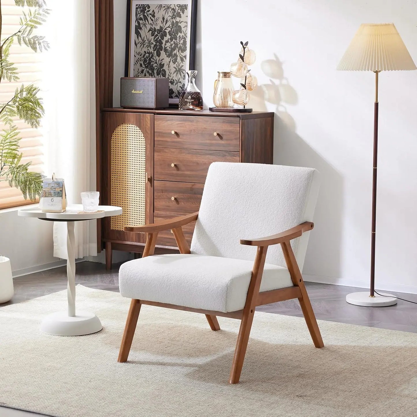 ANDREA Solara Retro Mid-Century Accent Lounge Chairs Set – 21.7" W