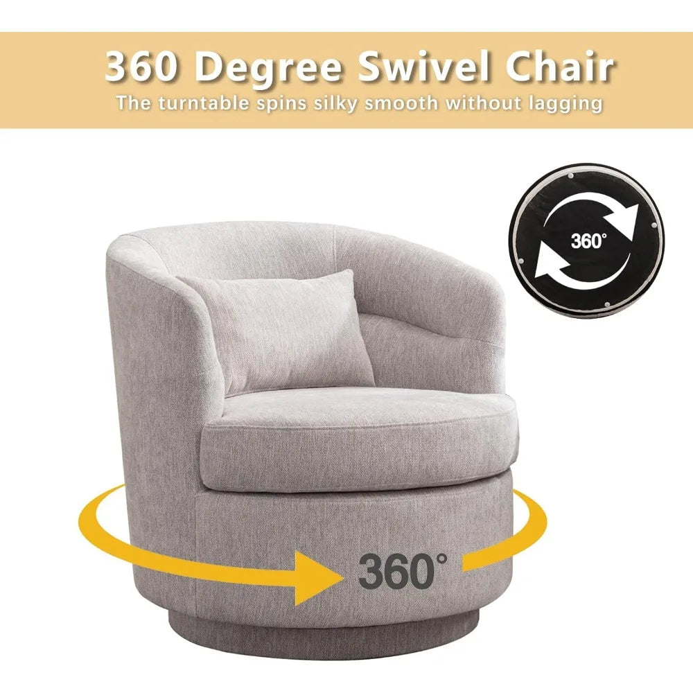 VINCENT Averly Modern Swivel Barrel Accent Chair – 29"W