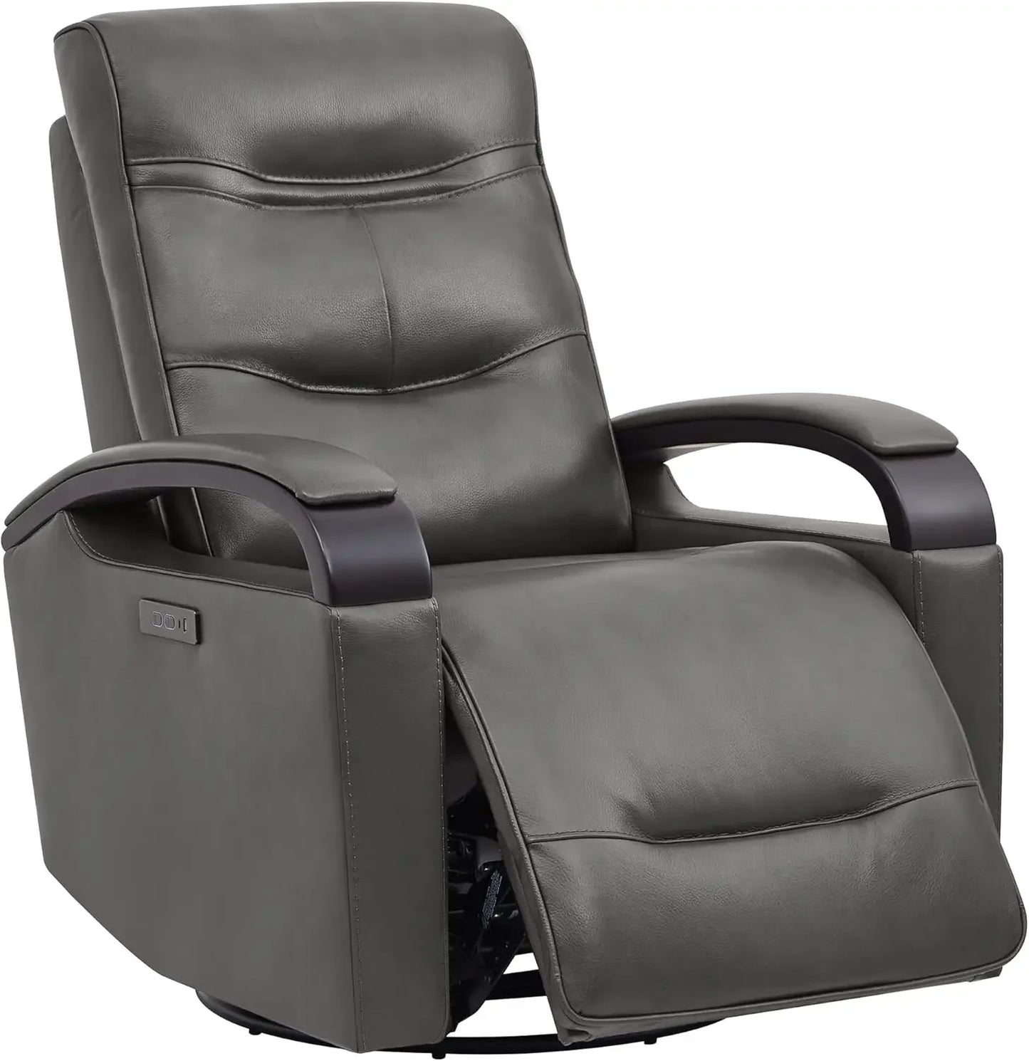 FAITH Genuine Leather Power Swivel Glider Rocker Recliner with USB Ports-31.5" W