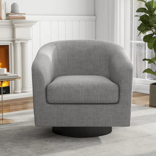 ALEX 360° Swivel Barrel Accent Chair – Modern Round Armchair, 28.79" W