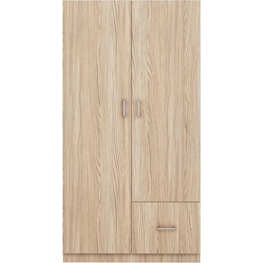 ALISON TimberHue Classic Wooden Wardrobe – 2-Door Freestanding Closet Cabinet