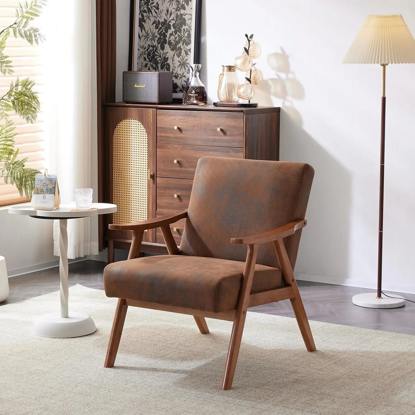 ANDREA Solara Retro Mid-Century Accent Lounge Chairs Set – 21.7" W