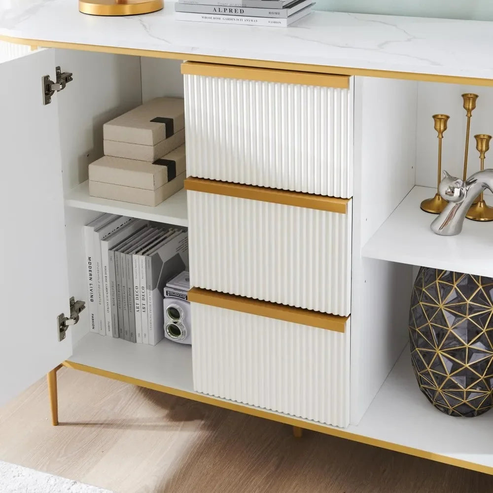 CAMERON Modern Fluted Sideboard Console Table – 54" W