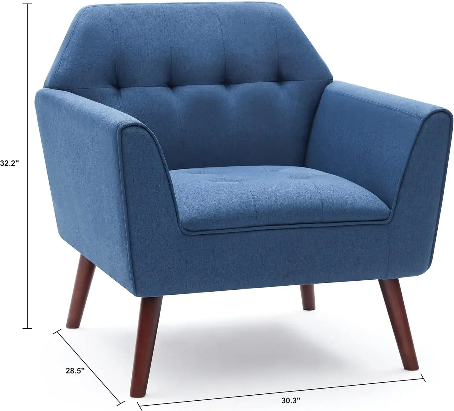 JESUS Jovie Mid-Century Tufted Accent Chair -30.3"W