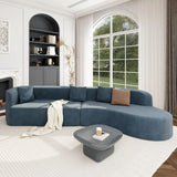 ADALYNN Modern Minimalist Curved Half Moon Sectional Sofa – Upholstered Fabric Couch | 125.8"W