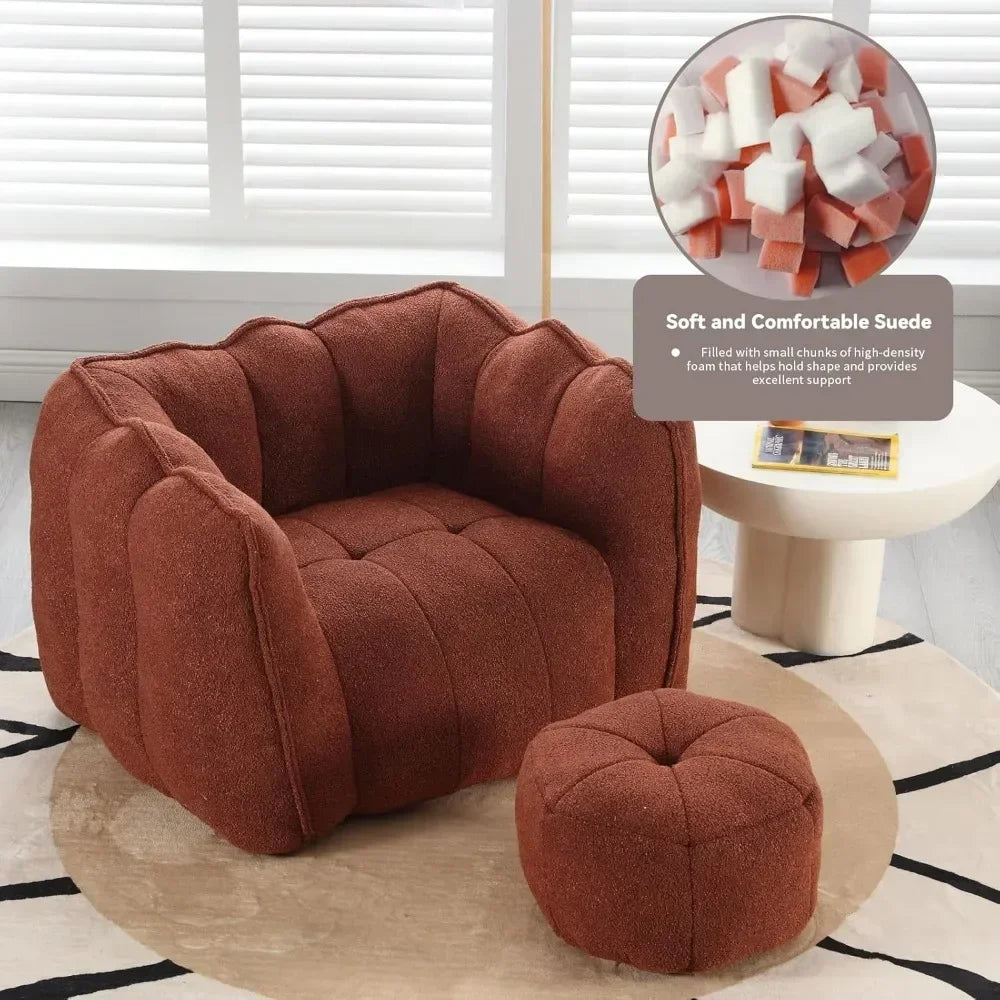 MARYAM Modern Tufted Chenille Bean Bag Sofa Chair – 36'' Wide