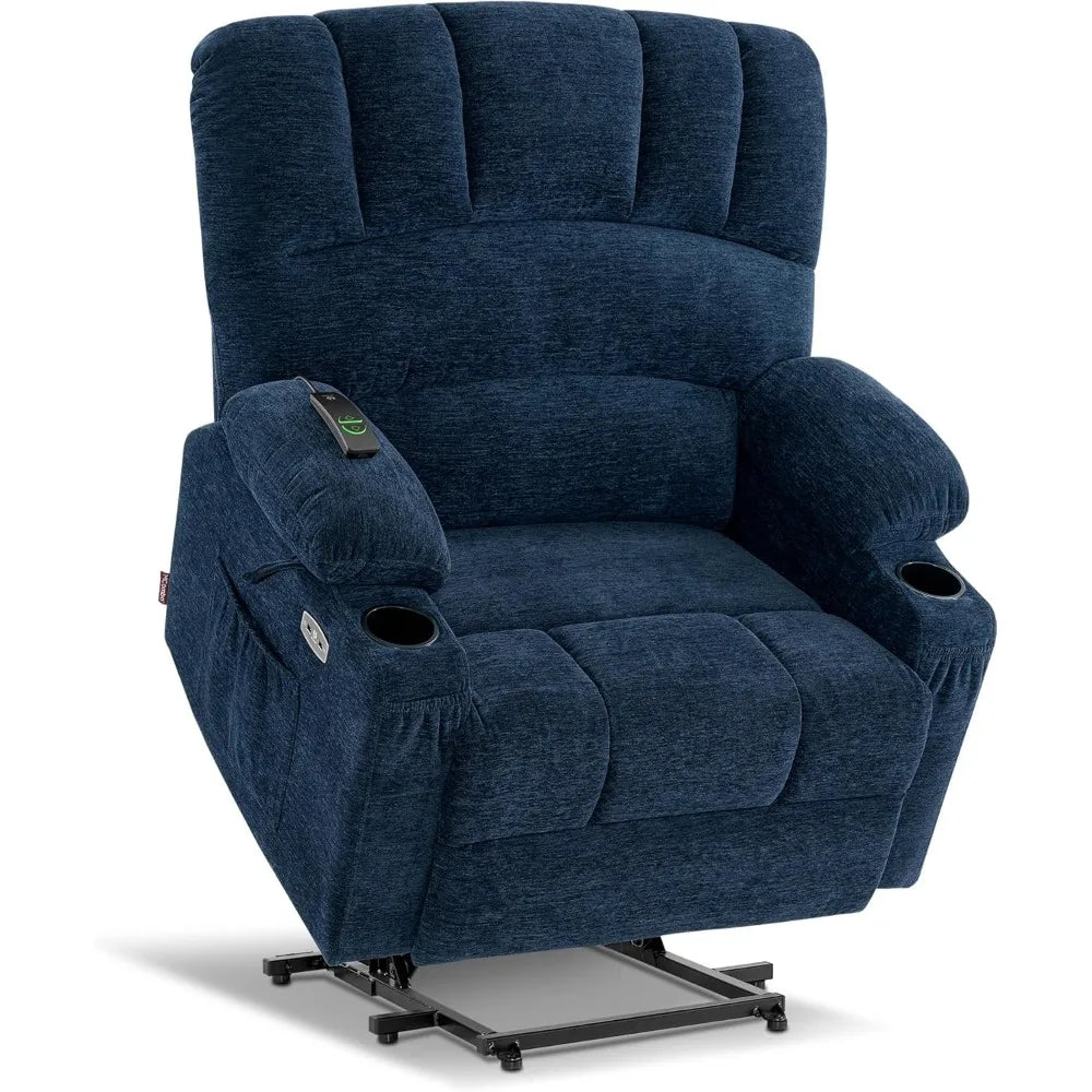 MELANIE Large Power Lift Recliner Chair Sofa with Massage and Heat for Big – 41.7" W