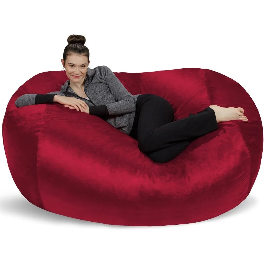 CARMEN LoungaNest XL Plush Bean Bag Lounger – Memory Foam Sofa Style | 72'' W