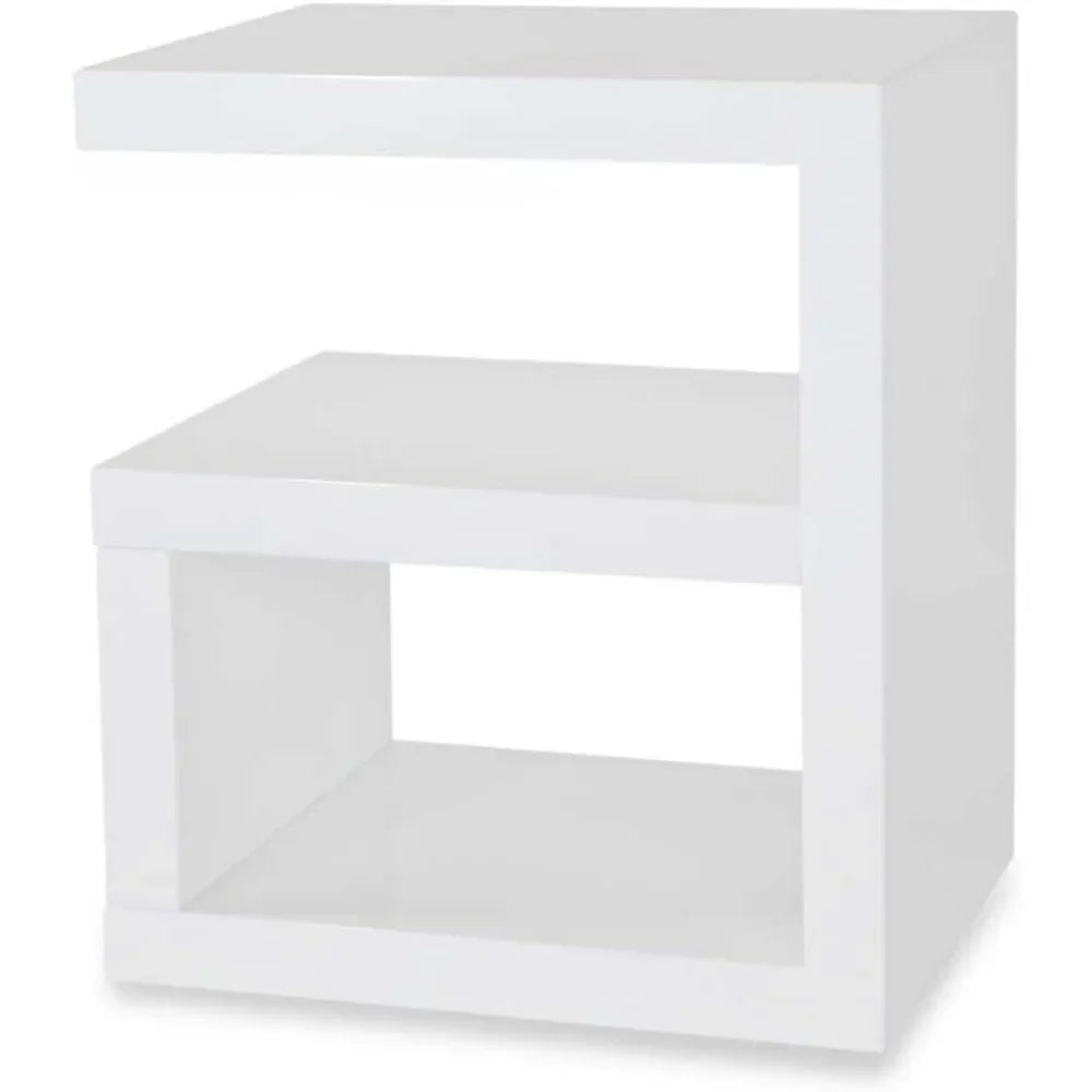 THEA Jayden High Gloss Modern Side Table - 20'' Wide