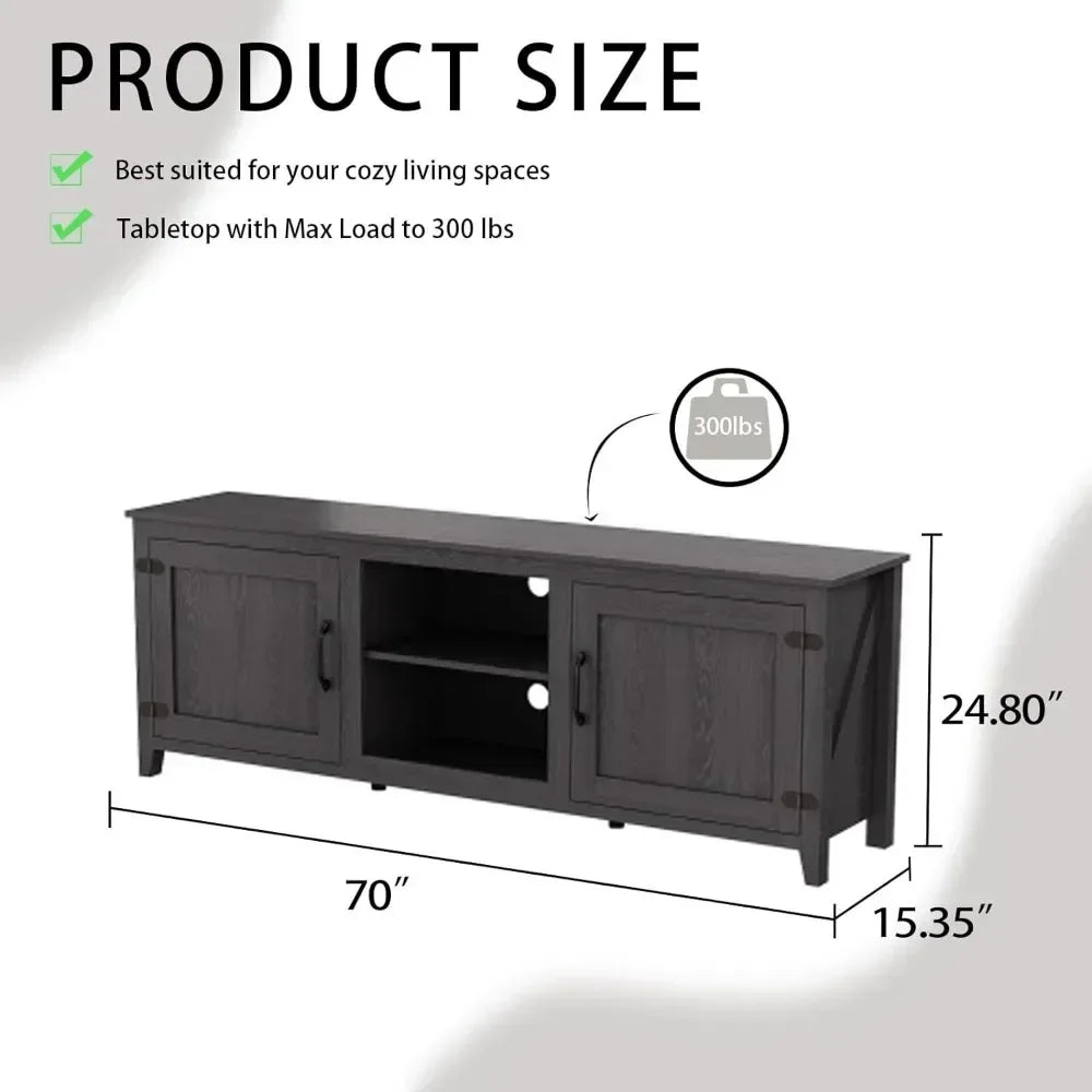 CONNOR Large Farmhouse TV Stand Modern Entertainment Center - 75" W
