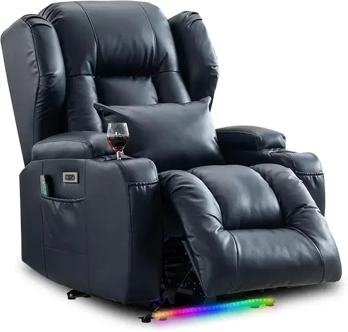 ANNABELLE Power Recliner Chair with Heat & Massage - Velvet Recliner Sofa for Living Room - 31.5" W