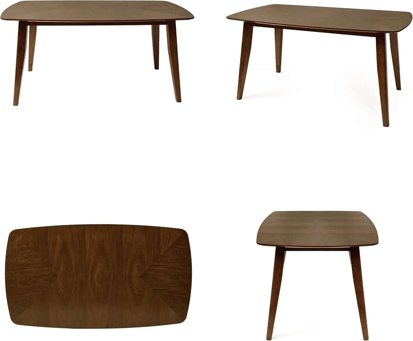 POPPY Darien Mid-Century Modern Rectangular Dining Table – 59.6" W