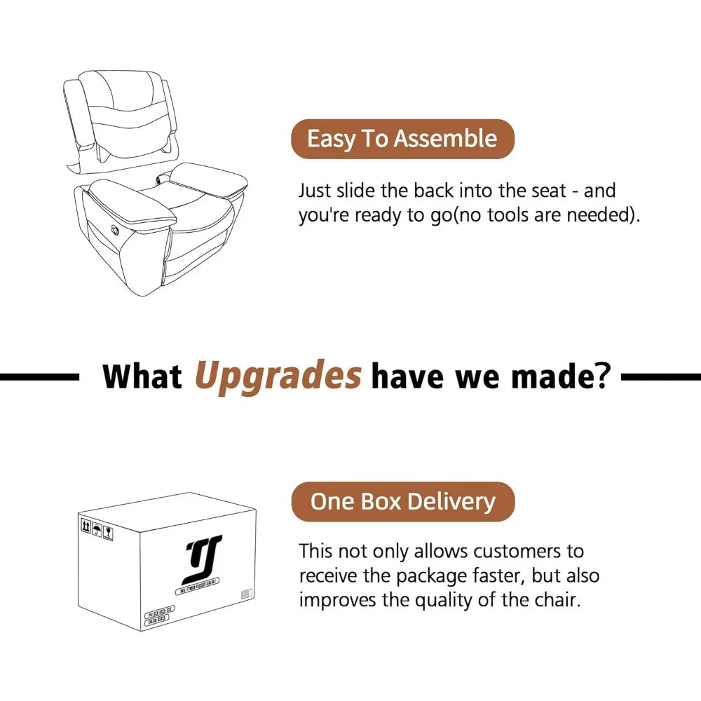 XAVIER Large Power Swivel Rocker Recliner with Massage & Heat, USB Port- 36.2" W