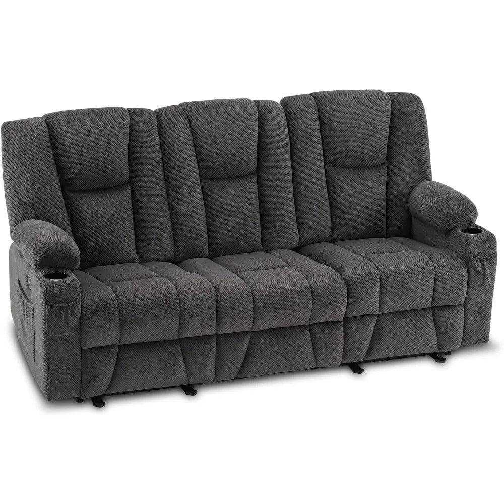 EASTON Power Reclining Sofa with Heat & Vibration, 3-Seat Dual Recliner Sofa - 81.1" W