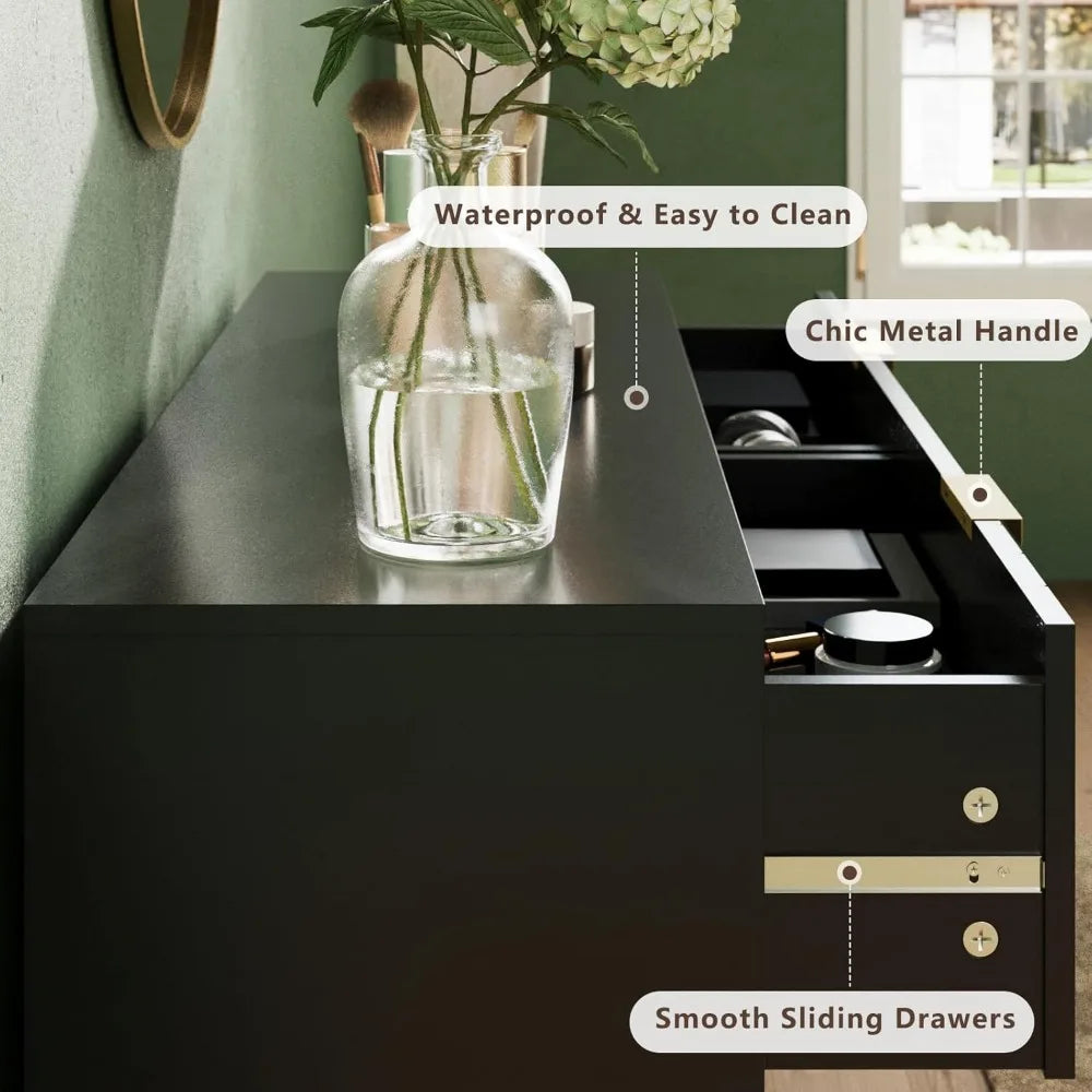 CATALEYA Modern Geometric 6-Drawer Dresser – Elegant Storage Chest – 47.2'' Wide
