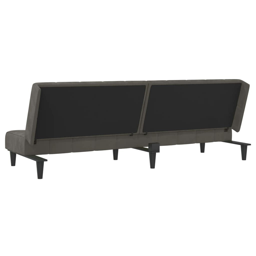 Aveline 2-Seater Sofa Bed in Dark Gray Velvet