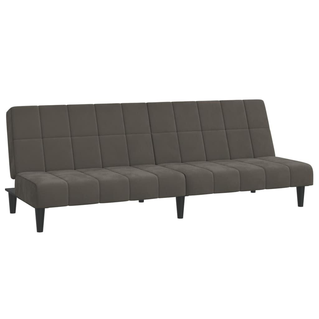 Aveline 2-Seater Sofa Bed in Dark Gray Velvet
