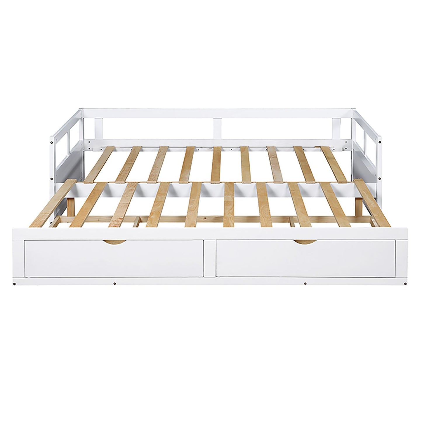 OLIVER Trundle & Storage Drawers - Twin to King Expandable Bed - 78.2"W
