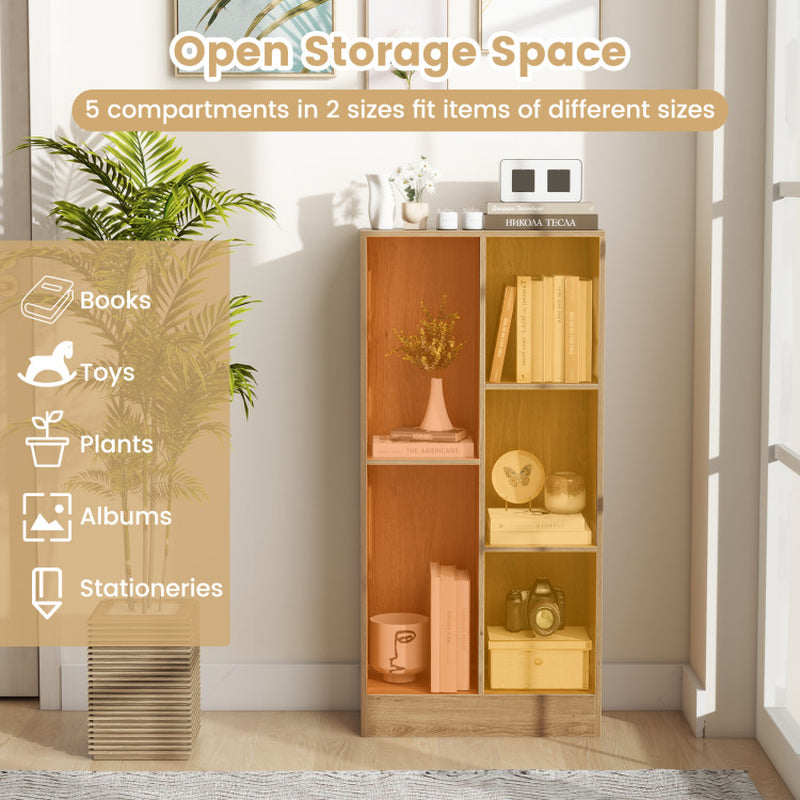 41 Inches 5-Cube Floor Bookcase with 2 Anti-Tipping Kits