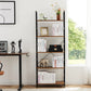 Bookcase, 5 Tier Book Shelf, Storage Shelf, Classic Modern Bookcase for Cds, Movies, Books, Industrial Bookcase for Home Office, Living Room, Kitchen, Bedroom, Rust Brown