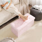 Storage Ottoman Bench Foldable Footrest End of Bed Ottoman for Living Room Bedroom, with Flipping Lid, 75L Storage Space, 30 Inches Velvet Pink