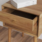 WINTER Modern Mid-Century Nightstand Set – 16" Wide Wooden End Table with Drawers, Black & Oak Brown