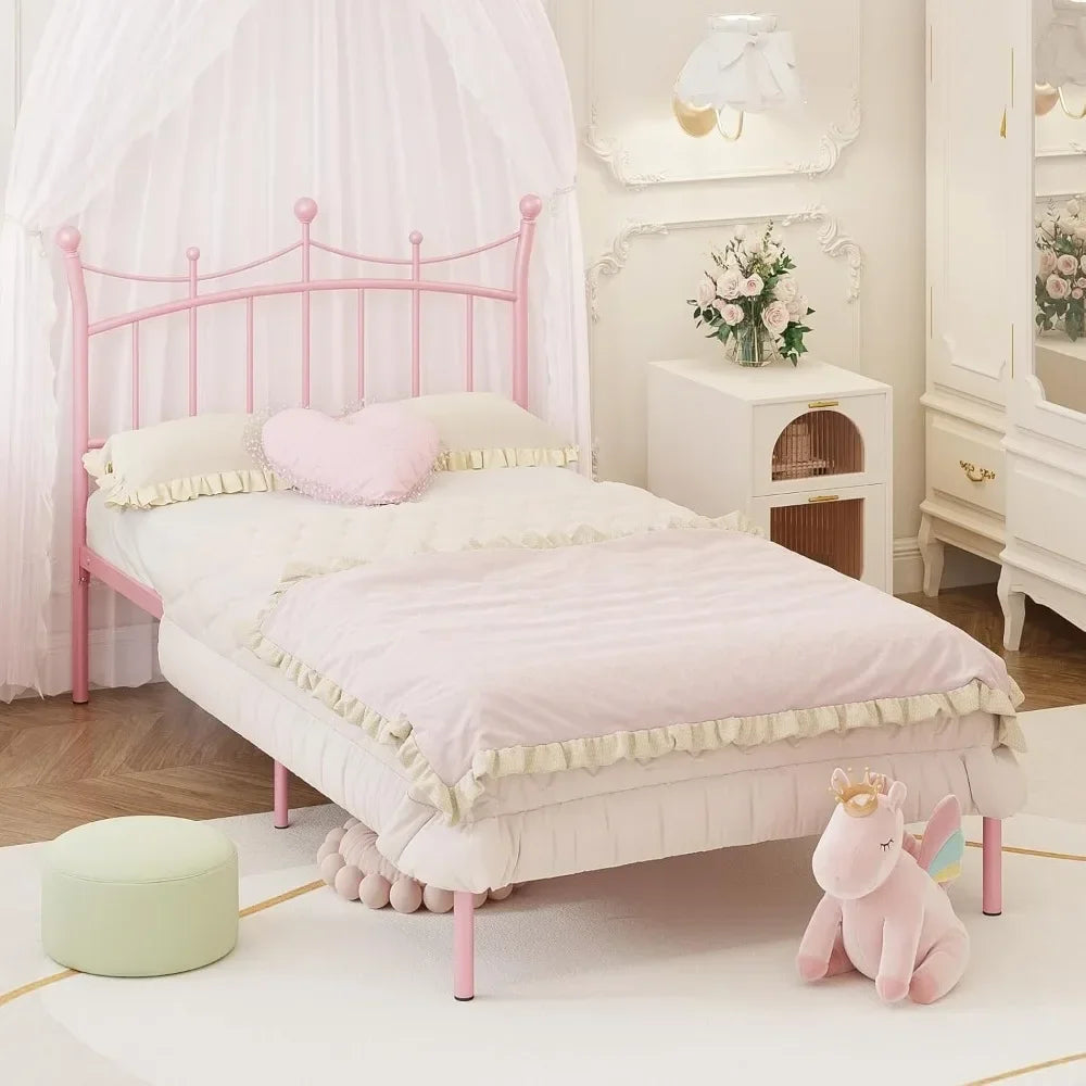 ARIANA Princess Crown Metal Platform Bed – Twin Size | 42.8" Wide