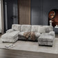 TRISTAN Minimalist Modern U-Shaped Modular Sectional Sofa Sleeper Fabric Couch - 110.2"W