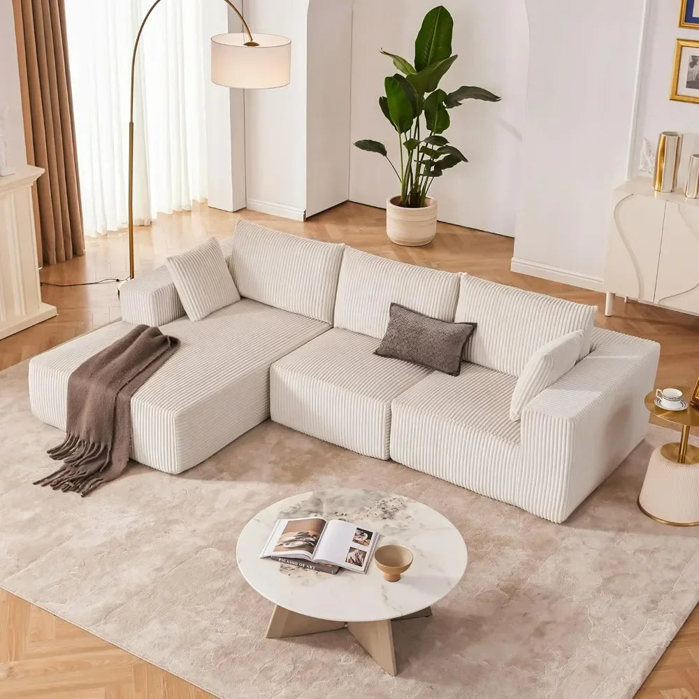 ALEXA Minimalist Modern Modular Sectional Sofa, L-Shaped - 104.3"