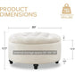 CHASE 30-Inch Round Storage Ottoman with Button Tufting and Removable Top - 30" W