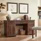 MARY Farmhouse Executive Desk with Drawers & Cabinet – 58" W