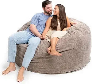 DANIELLA Sackura 6FT Suede Bean Bag Loveseat – Oversized Lounge Sofa Style | 63'' W