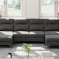 TRISTAN Minimalist Modern U-Shaped Modular Sectional Sofa Sleeper Fabric Couch - 110.2"W