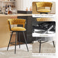 26 inch Bar Stool Set of 2, 360° Swivel Counter Barstool with Backrest, Upholstered Hand-Woven Barstool, Modern Bar Chair