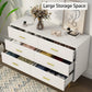 KAYLANI Modern 6-Drawer Wood Dresser with Gold Handles - 42.2" Wide